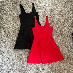 Bundle of 2 H&M sun dresses sz 6 one red and one black.